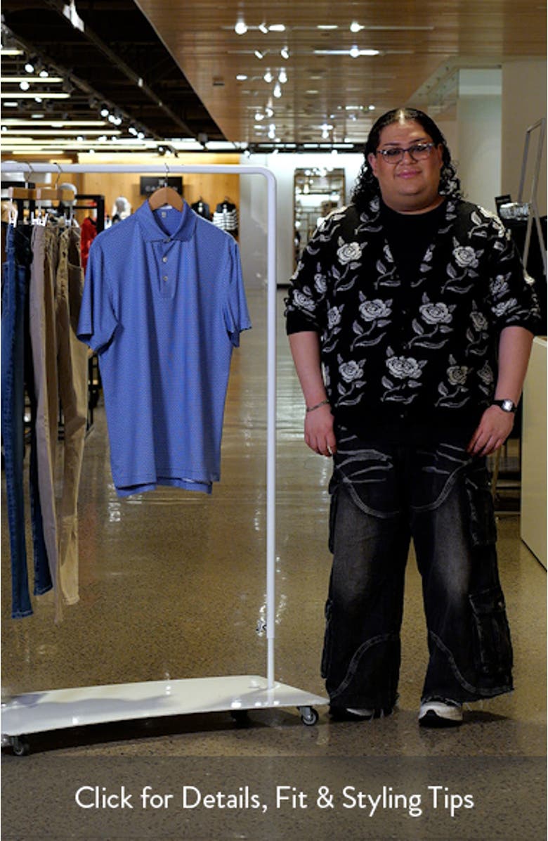 Vega Geometric Print Performance Jersey Polo, sales video thumbnail