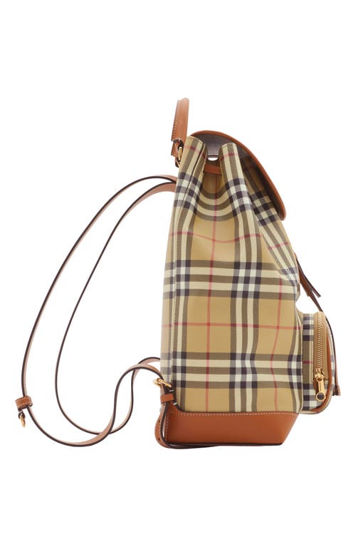 Shop Burberry Medium Check Coated Canvas Backpack