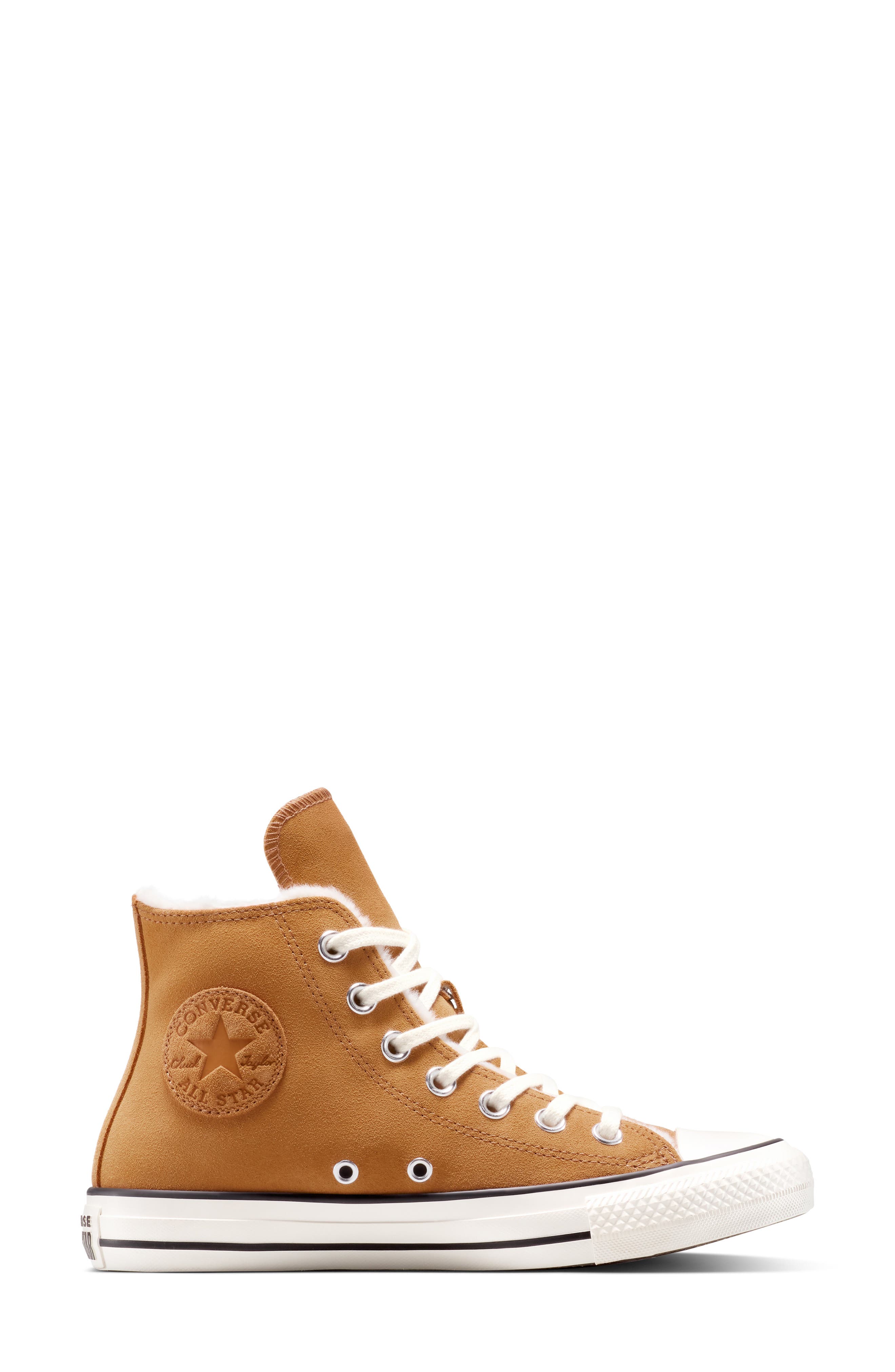 Converse Chuck Taylor<sup>®</sup> All Star<sup>®</sup> Faux Fur Lined High Top Sneaker, Alternate, color, Gingersnap/ Egret/ Egret