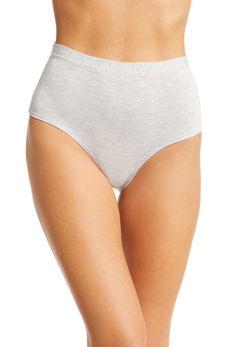 MeUndies FeelFree High Waist Briefs, Main, color, Heather Grey
