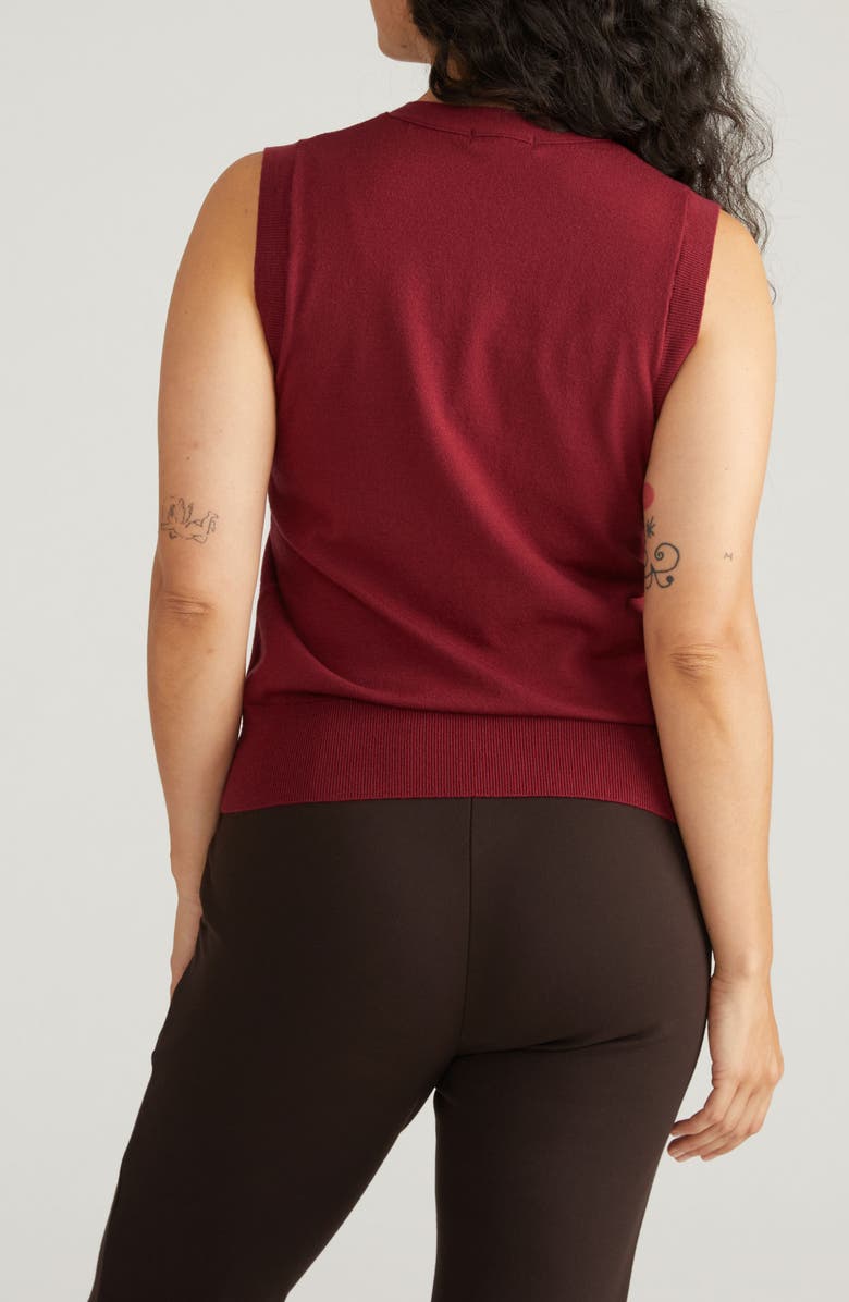 Universal Standard Frankie Sweater Vest, Alternate, color, Cherry Red