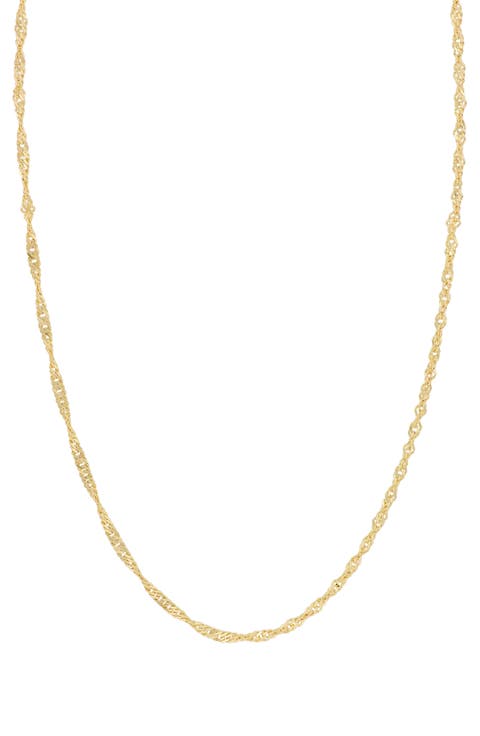 14K Gold Twisted Chain Necklace