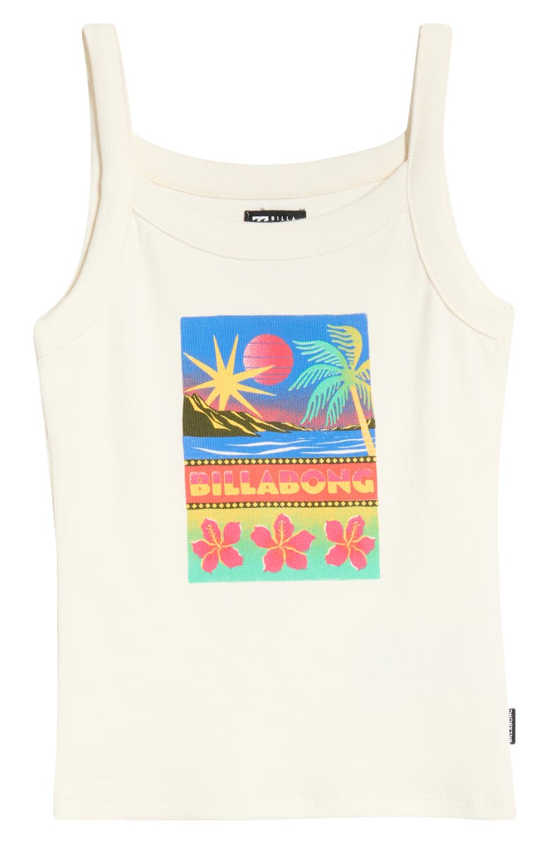 Billabong Day Trip Forever Graphic Rib Knit Tank, Main, color, Salt Crystal