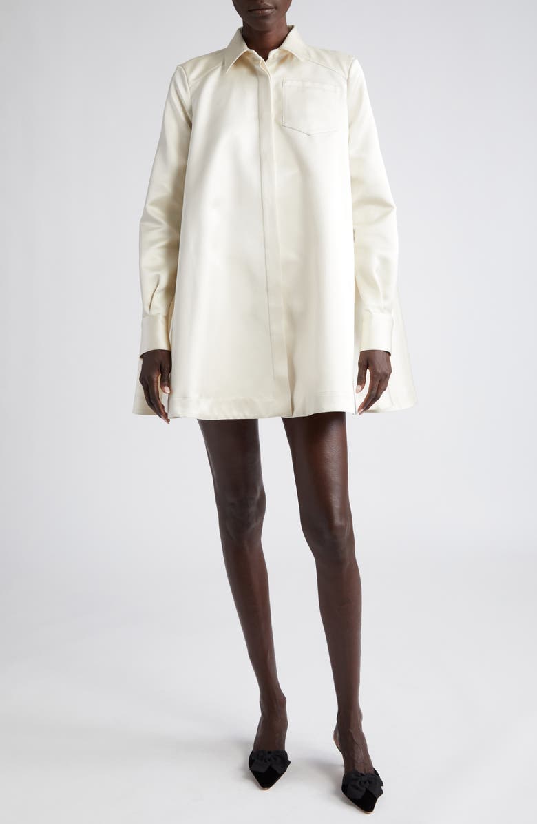Altuzarra Phyllis Long Sleeve Satin Shirtdress, Main, color, 