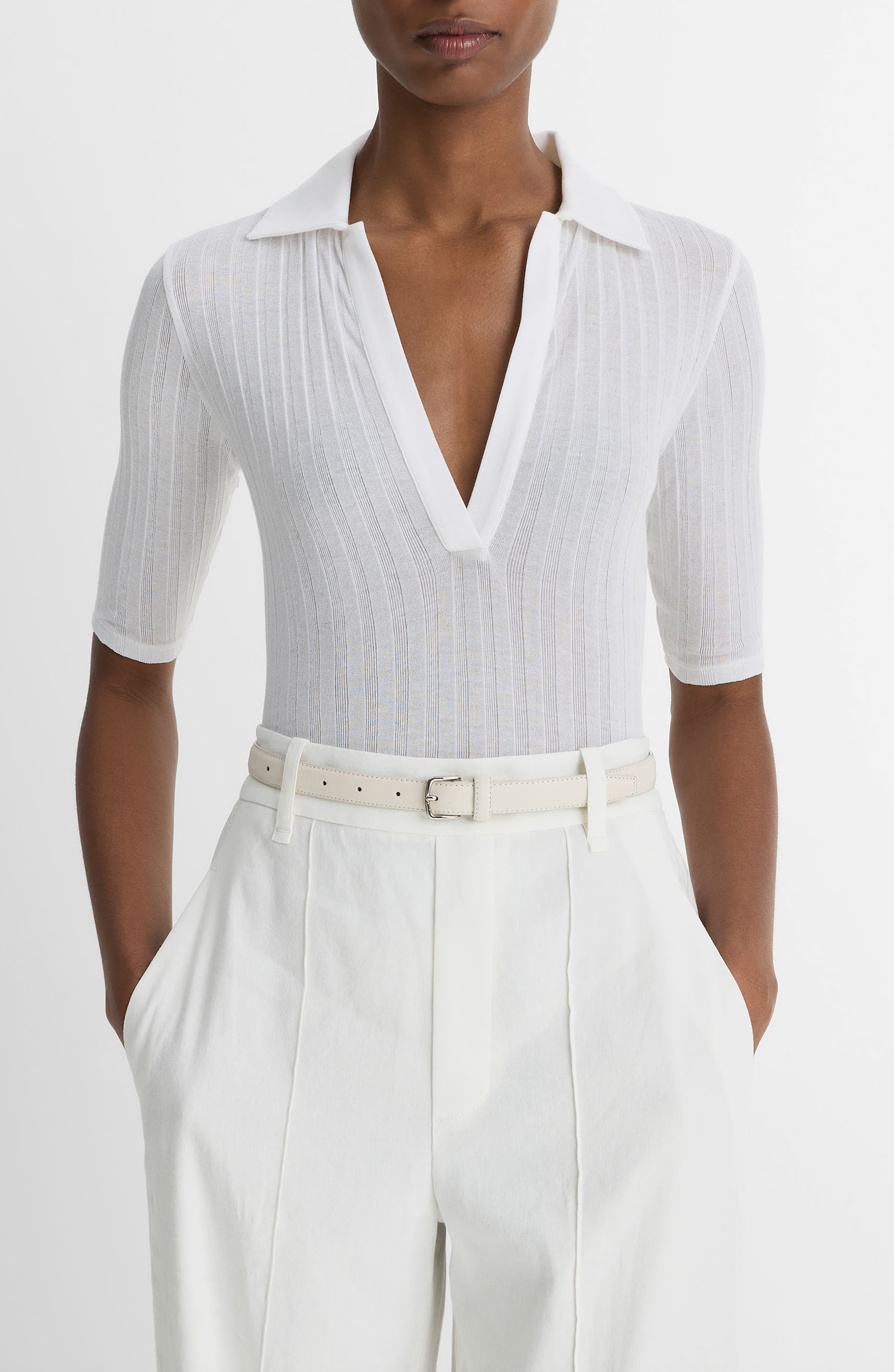 Vince Rib Cotton Polo