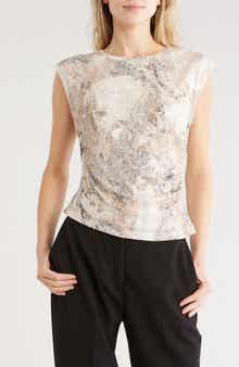 DKNY Cap Sleeve Knit Top