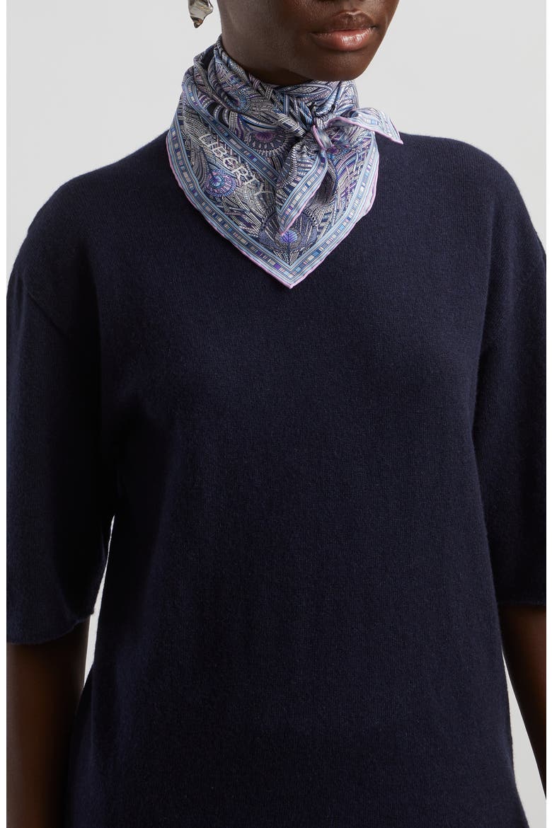Hera Silk Square Scarf, Main, color, BLACK