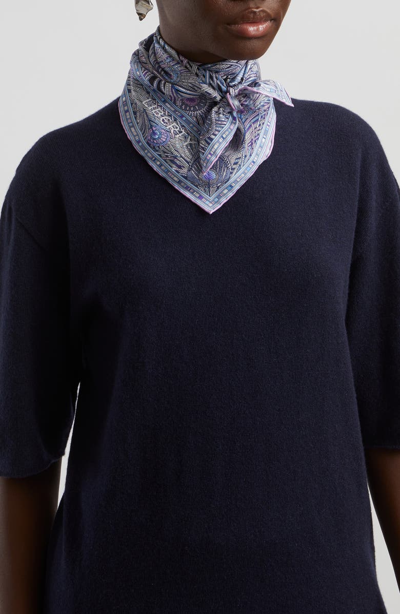 Liberty London Hera Silk Square Scarf, Main, color, Black