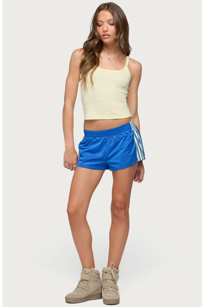 Nikki Stripe Nylon Shorts, Alternate, color, BLUE-AND-YELLOW