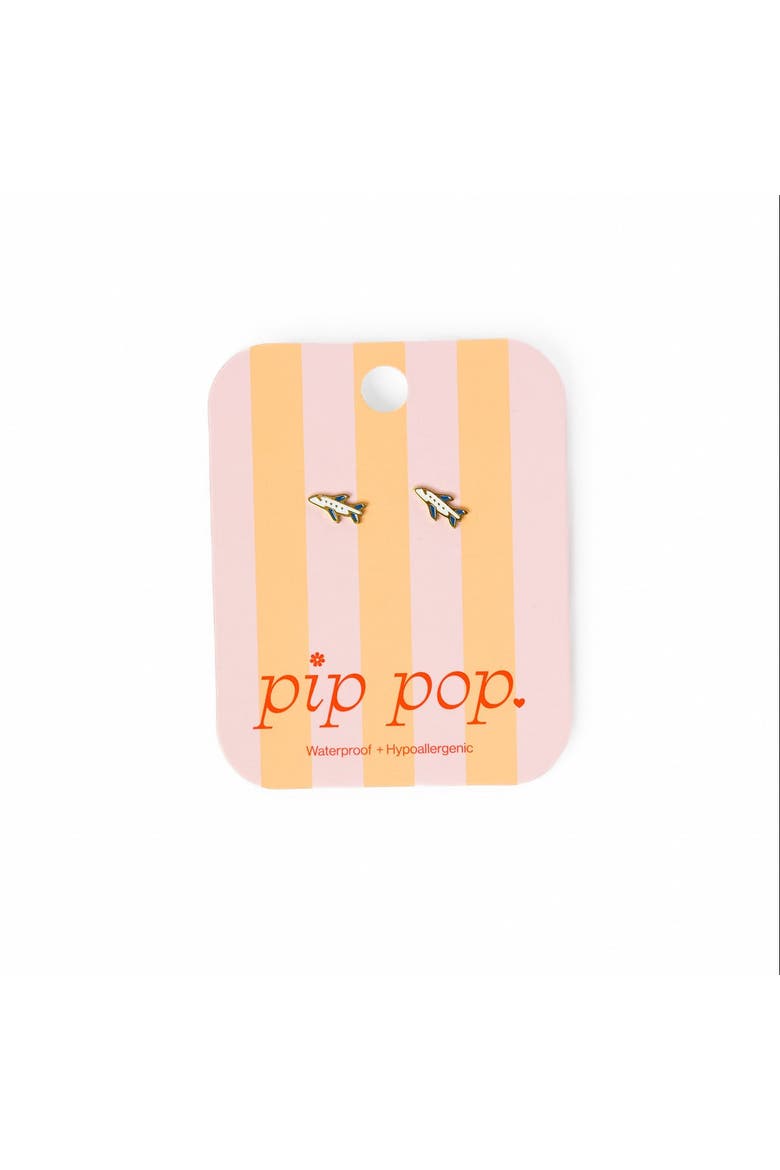 Airplane Stud Earrings, Alternate, color, White