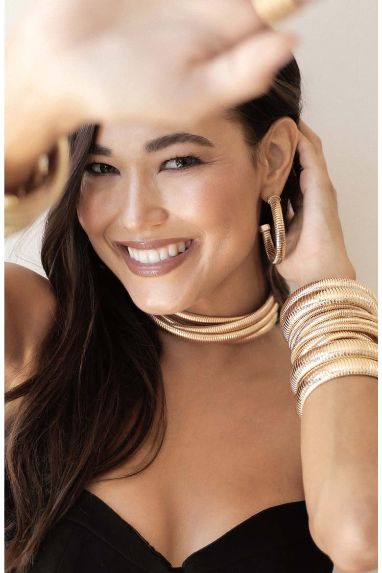 Your Essential Flex Hoop Earrings, Alternate, color, GOLD