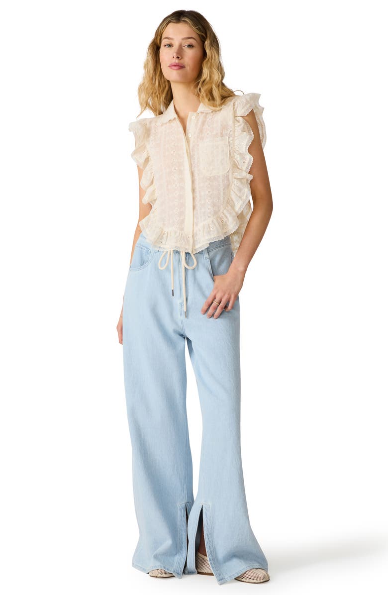 Steve Madden Maycen Drawstring Jeans, Alternate, color, Faded Blue