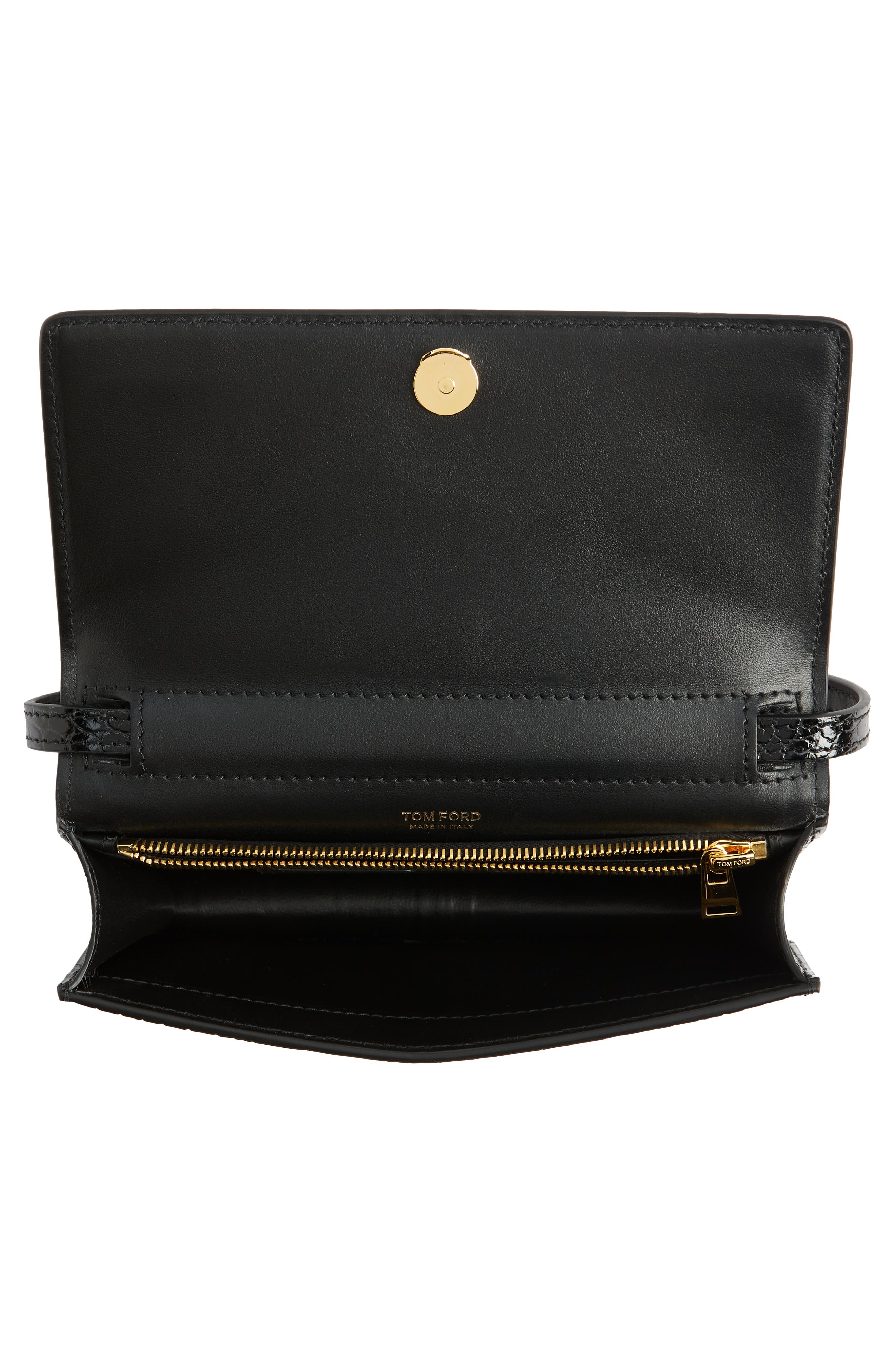 TOM FORD Mini Croc Embossed Leather Crossbody Bag, Alternate, color, 