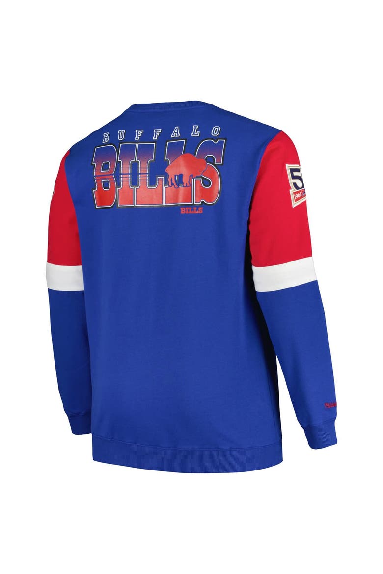 Men's Mitchell & Ness Royal Buffalo Bills Big & Tall Fleece Pullover Sweatshirt, Alternate, color, Royal