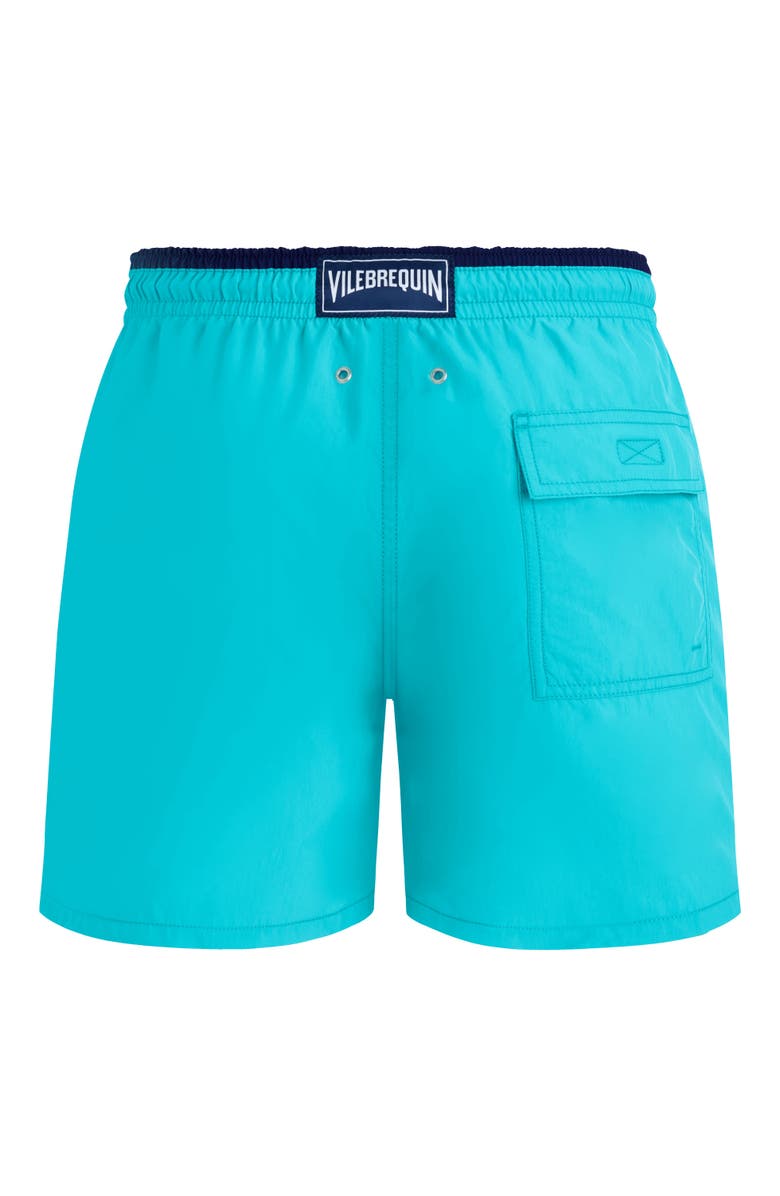 Vilebrequin Men's Solid Bicolor Length Swim Trunks, Alternate, color, Bora Bora