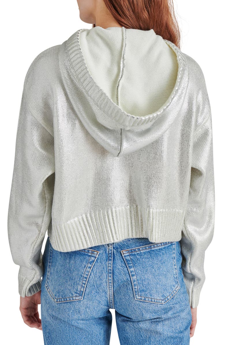 Steve Madden Cameran Metallic Sweater Hoodie, Alternate, color, 