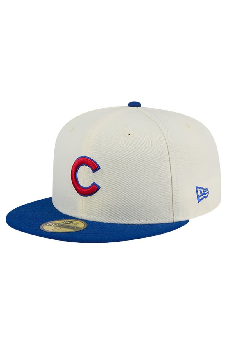 New Era Men's New Era Cream Chicago Cubs Evergreen Chrome 59FIFTY Fitted Hat, Alternate, color, 