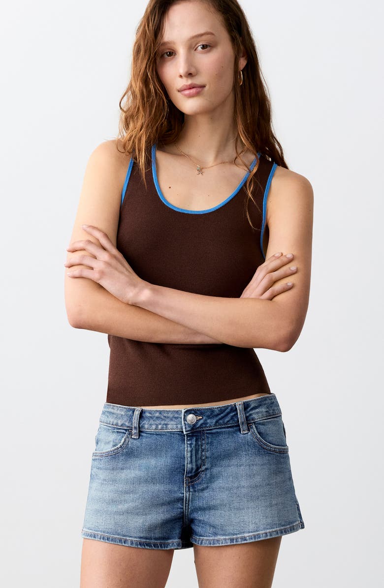 MANGO TEEN Low Rise Denim Shorts, Alternate, color, Medium Vintage Blue