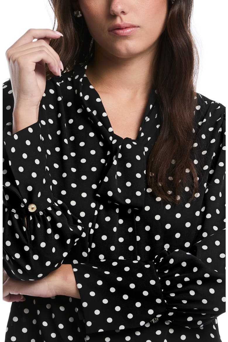 Tie Neck Top, Alternate, color, BLACK