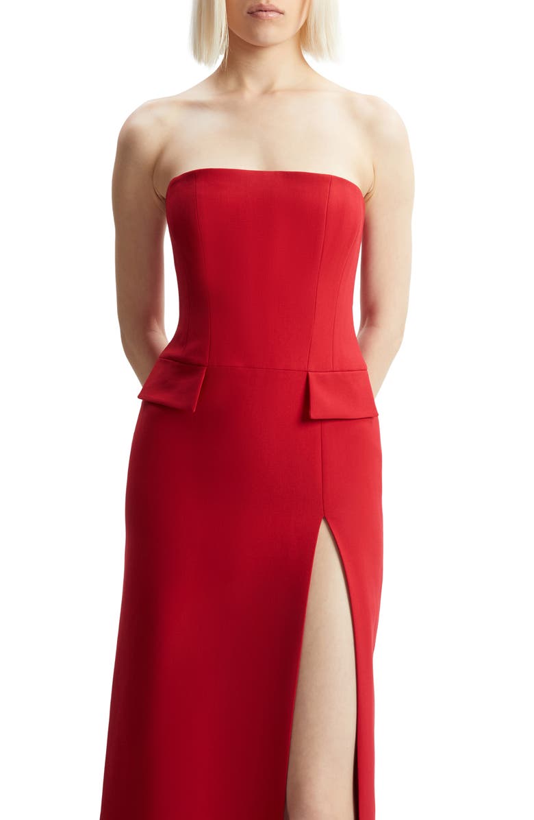 Bardot Nikki Strapless Sheath Dress, Alternate, color, Deep Red
