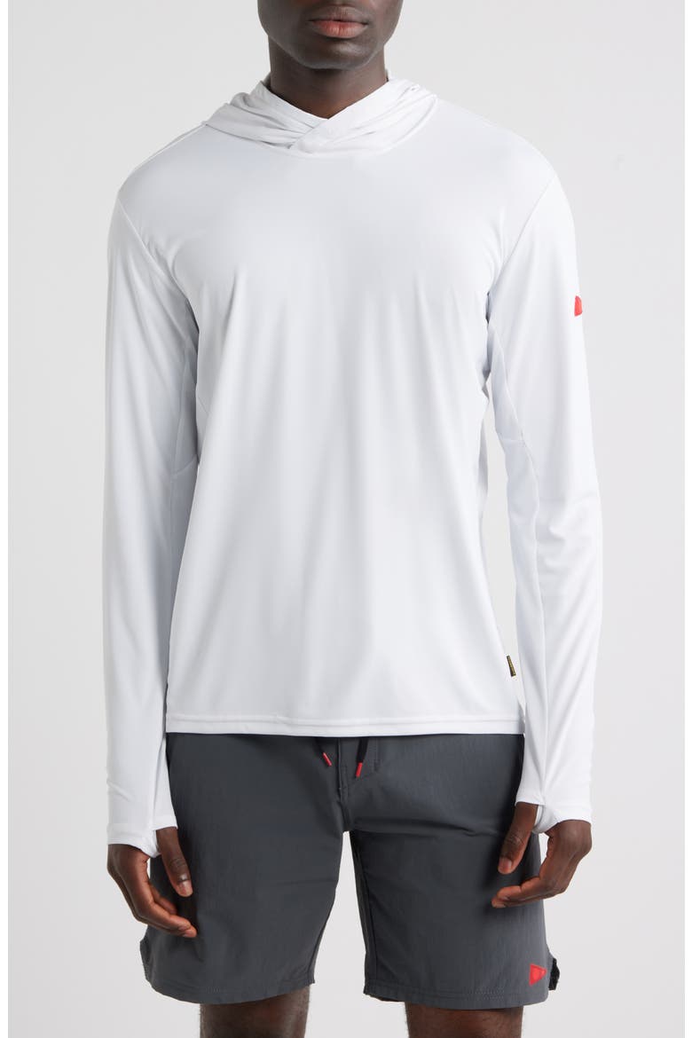 Sun Pro Hooded Rashguard, Main, color, WHITE