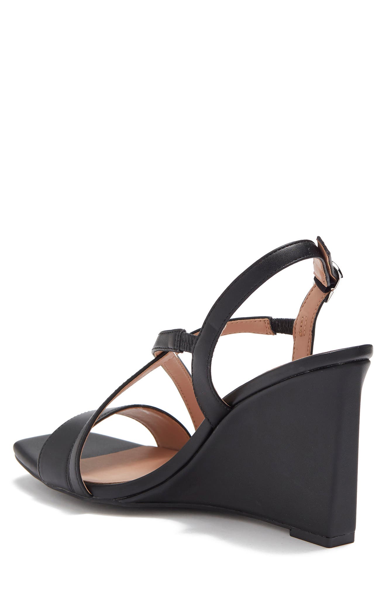 Linea Paolo Galen Strappy Wedge Faux Leather Sandal, Alternate, color, 