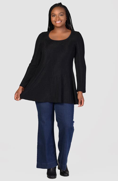 24seven Comfort Apparel Metallic Tunic Top