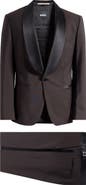 BOSS Huge Shawl Collar Dark Brown Wool & Mohair Tuxedo