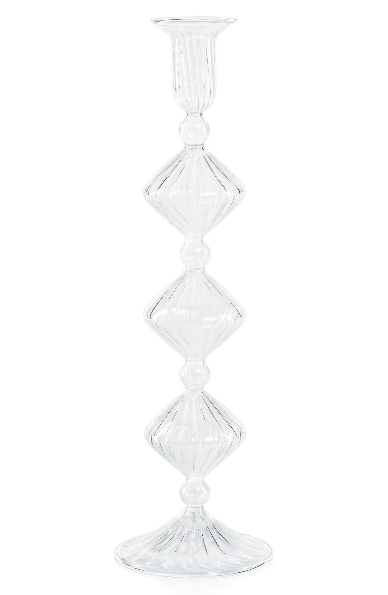 Zodax Zyrandol Set of 2 Glass Taper Candleholders