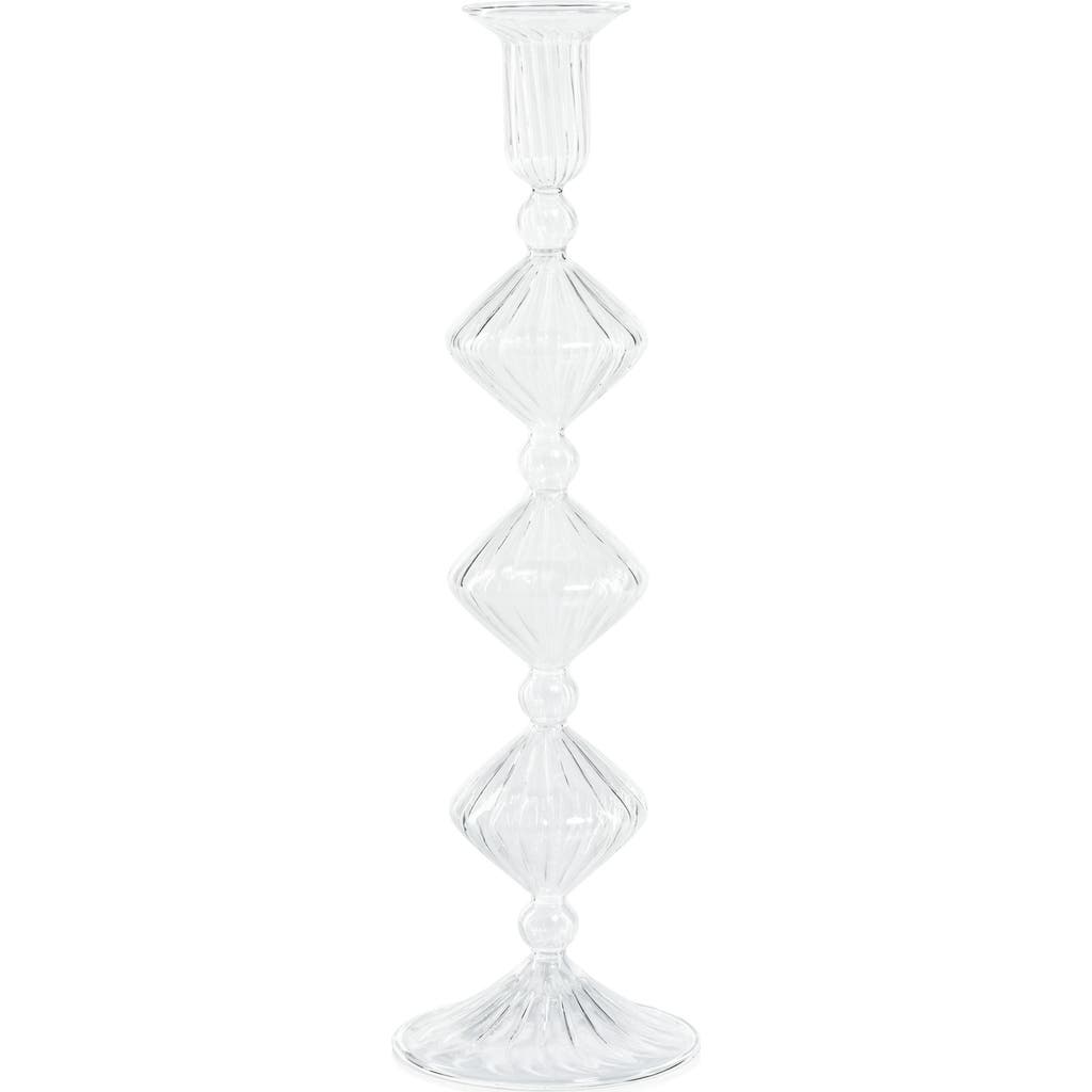 Zodax Zyrandol Set Of 2 Glass Taper Candleholders In Transparent