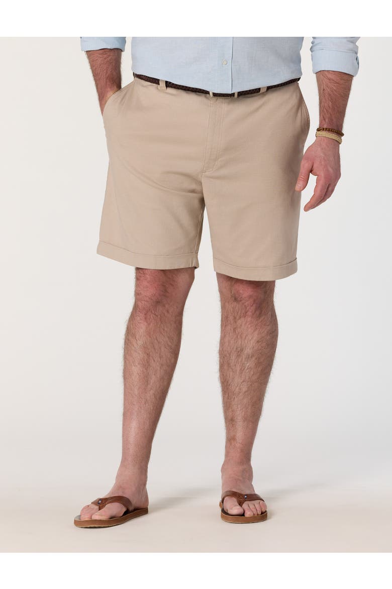 Big & Tall Linen-Blend Tech Shorts, Main, color, LIGHT TAN
