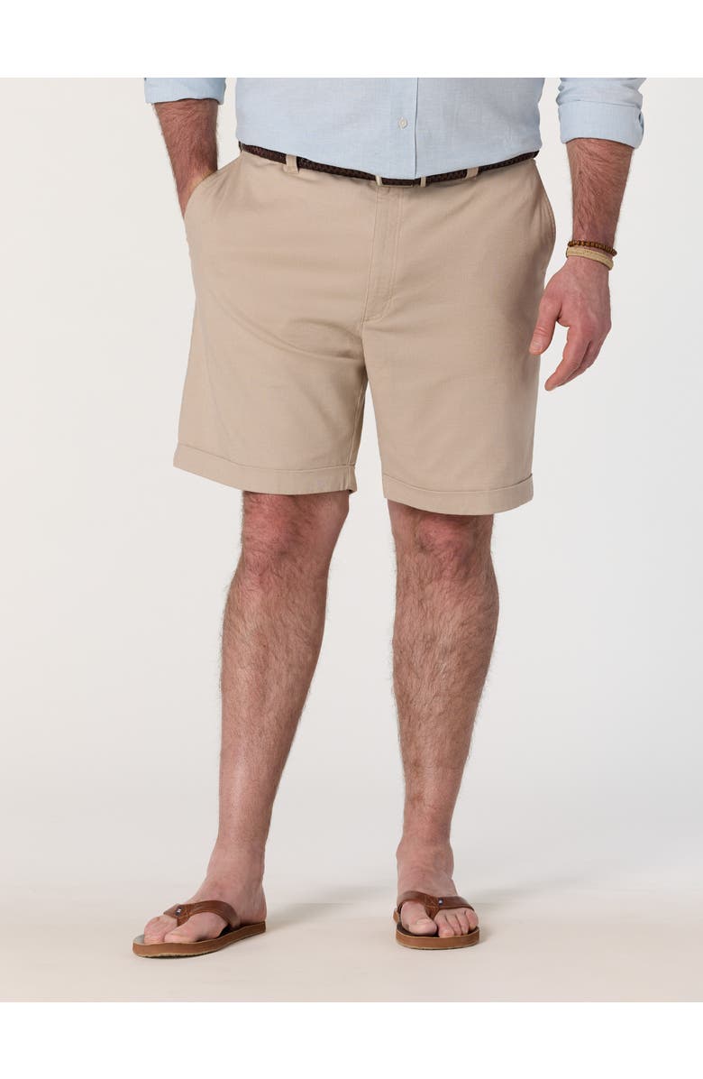 Oak Hill by DXL Big & Tall Linen-Blend Tech Shorts, Main, color, Light Tan