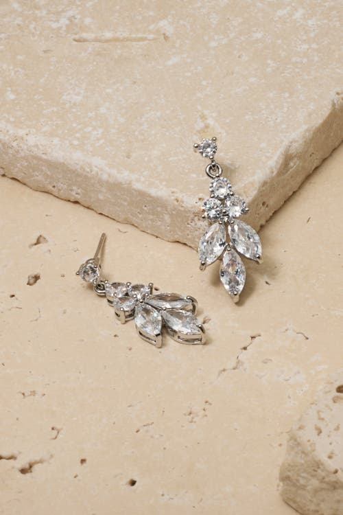 Untamed Petals Vania Crystal Earrings In Silver