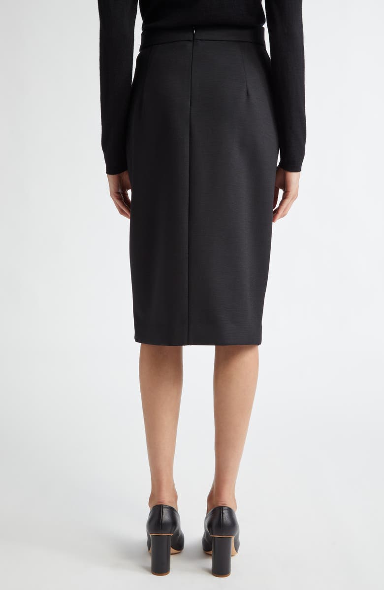 Max Mara Fervida Drape Front Wool Skirt, Alternate, color, Black