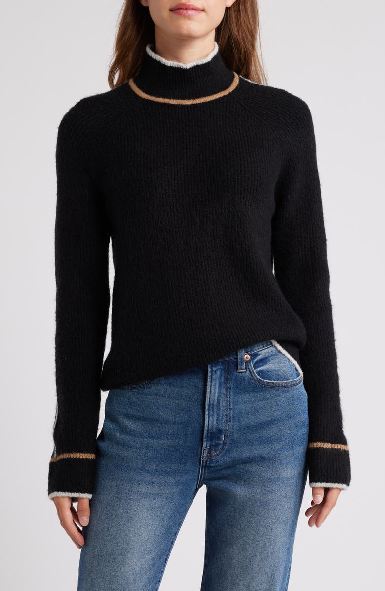 Hatley Contrast Trim Mock Neck Sweater, Main, color, 