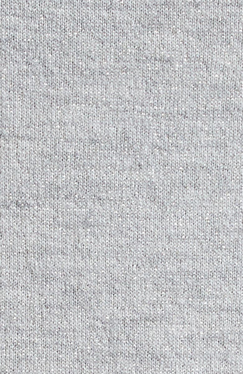 Brunello Cucinelli Metallic Cuff Sleeve Cashmere & Silk T-Shirt, Alternate, color,