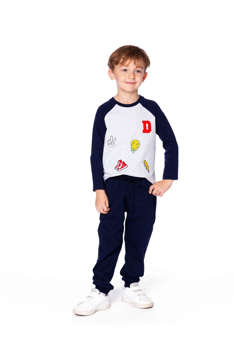 Deux par Deux Organic Cotton Raglan Sleeve Tee Shirt, Main, color, Light Heather Gray