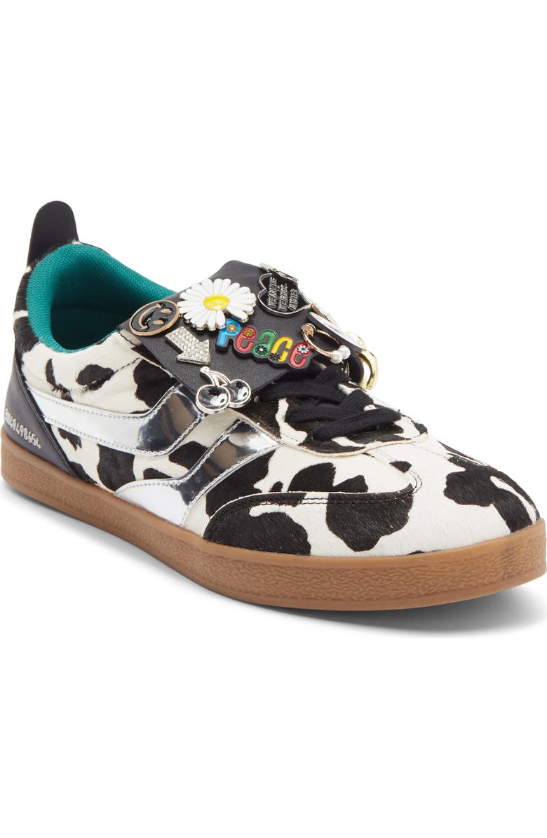 Steve Madden Wyatt Calf Hair Sneaker, Main, color, Black / White Calf Hair