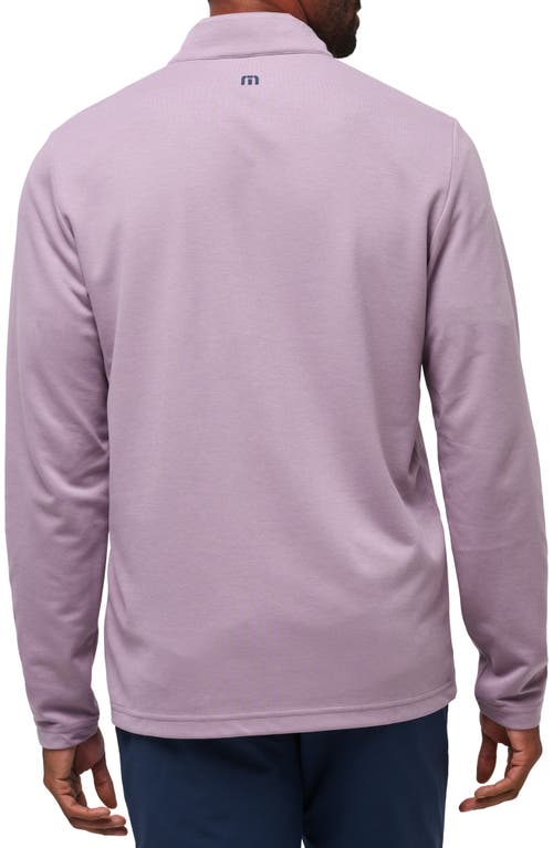 Travismathew Upgraded Chest Stripe Half Zip Pullover In Pink