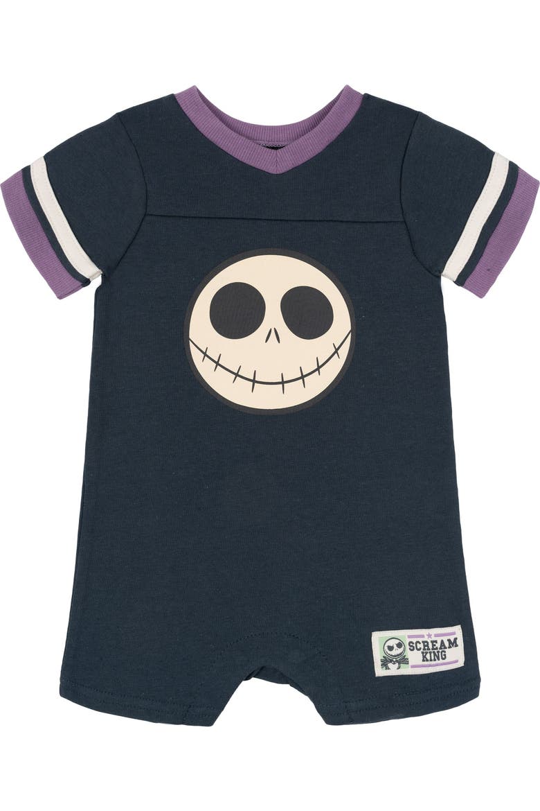 Nightmare Before Christmas Athletic One Piece Romper, Main, color, Grey Jack Skellington