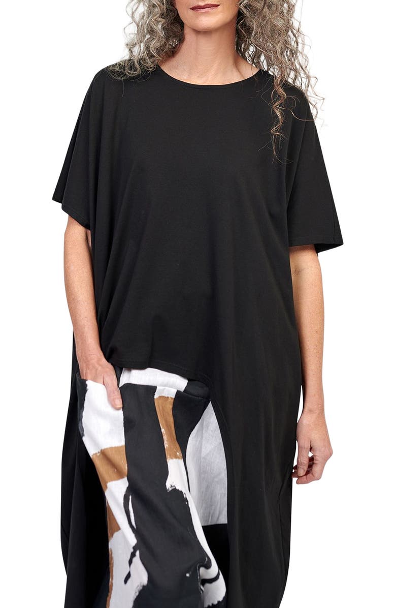 Alembika Crew neck high-low jersey tunic, Alternate, color, 