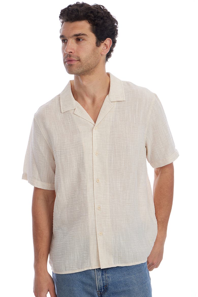 Slub Camp Shirt, Alternate, color, CREAM