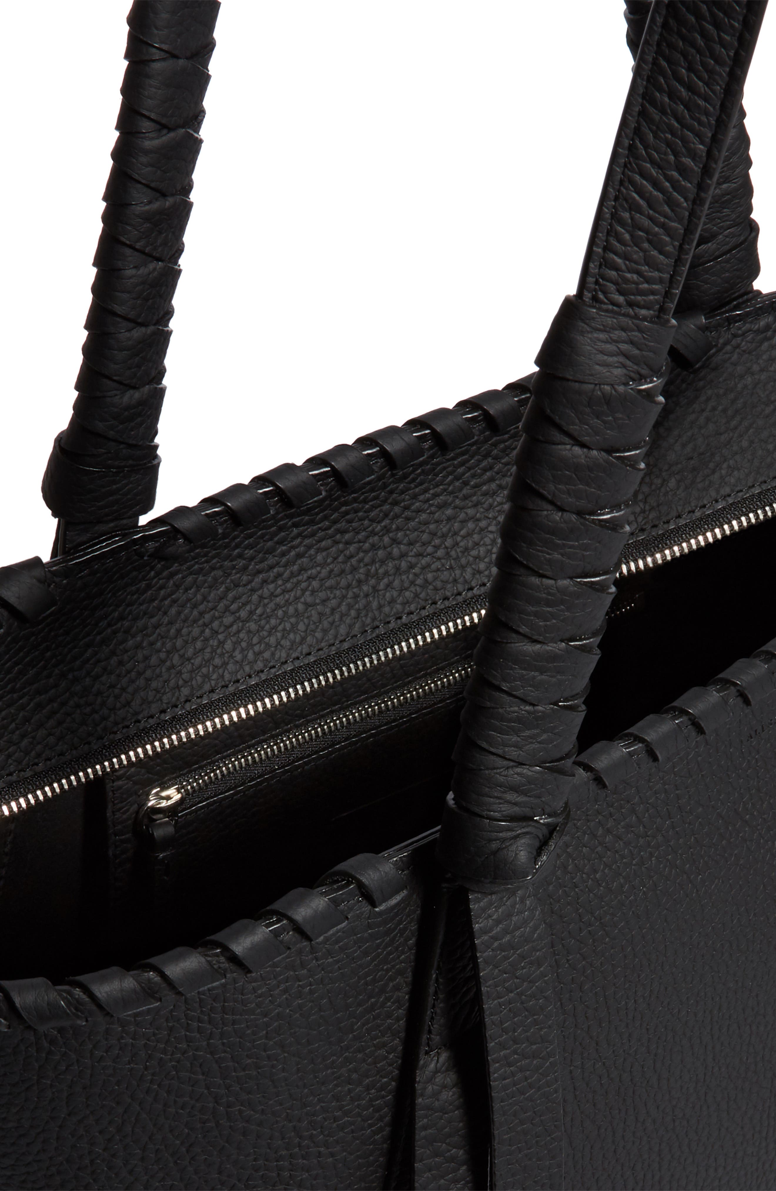 AllSaints Small Kepi East/West Leather Tote, Alternate, color, 