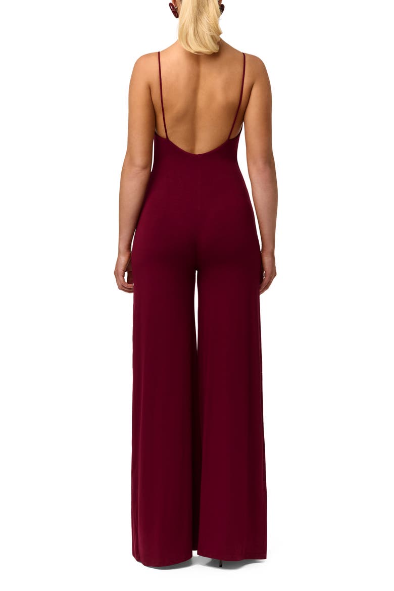 Wide Leg Jumpsuit, Alternate, color, SANGRIA