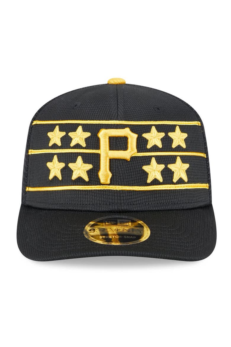 Men's New Era  Black Pittsburgh Pirates 2025 Batting Practice 9SEVENTY Stretch-Snap Trucker Hat, Alternate, color, Black