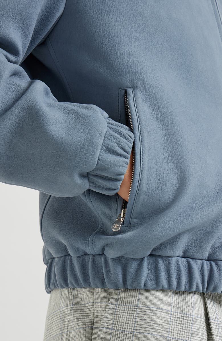 Brunello Cucinelli Nubuck outerwear jacket, Alternate, color, Slate