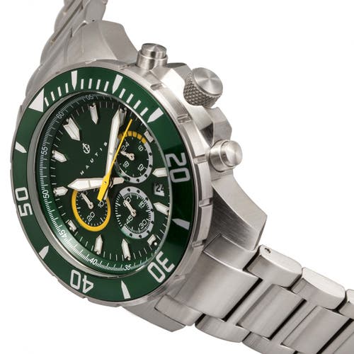 Nautis Dive Chrono 500 Chronograph Bracelet Watch In Green