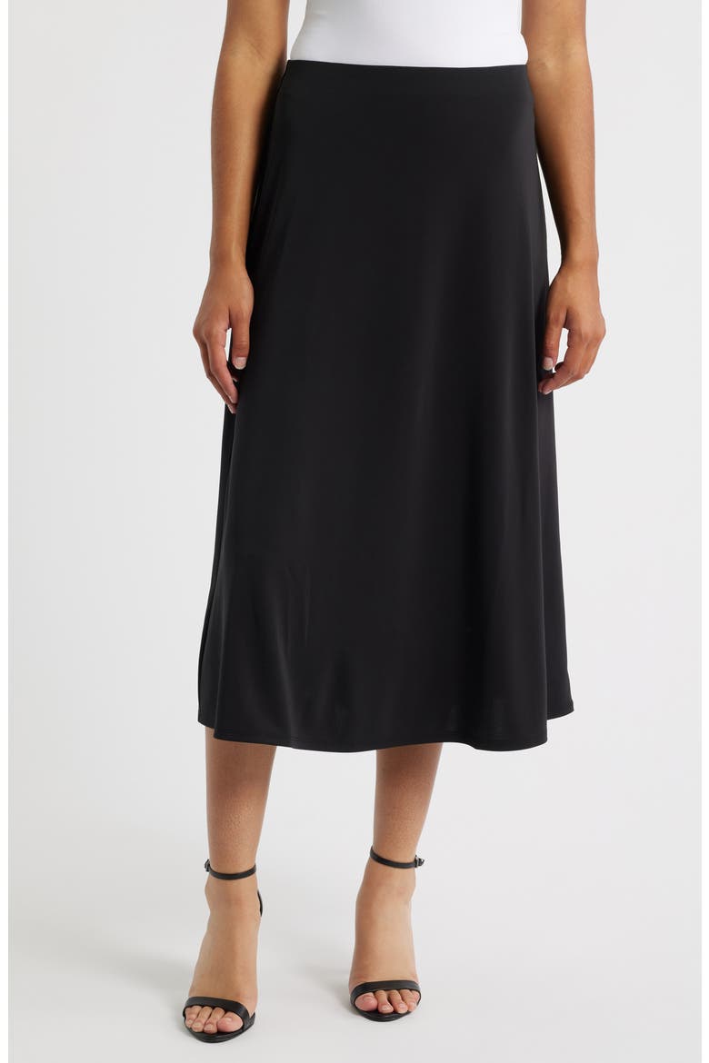 Crepe Midi Slip Skirt, Main, color, BLACK ONYX