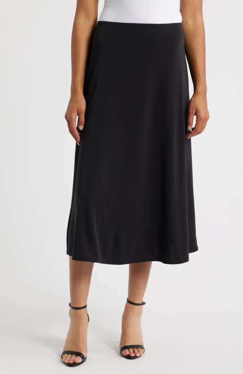 Crepe Midi Slip Skirt