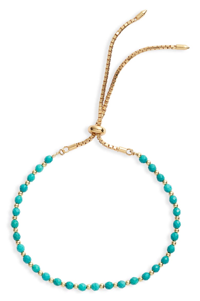 Turquoise Slider Bracelet, Main, color, GOLD